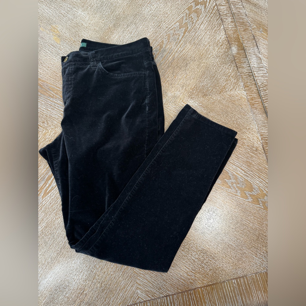 Lauren Ralph Lauren Black Velvety Pants Sz 12 Waist 34” Inseam 29” Mid Rise
